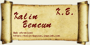Kalin Bencun vizit kartica
